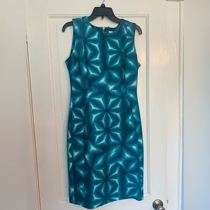 Cabin Klein Size 8 Teal blue Scuba dress EUC